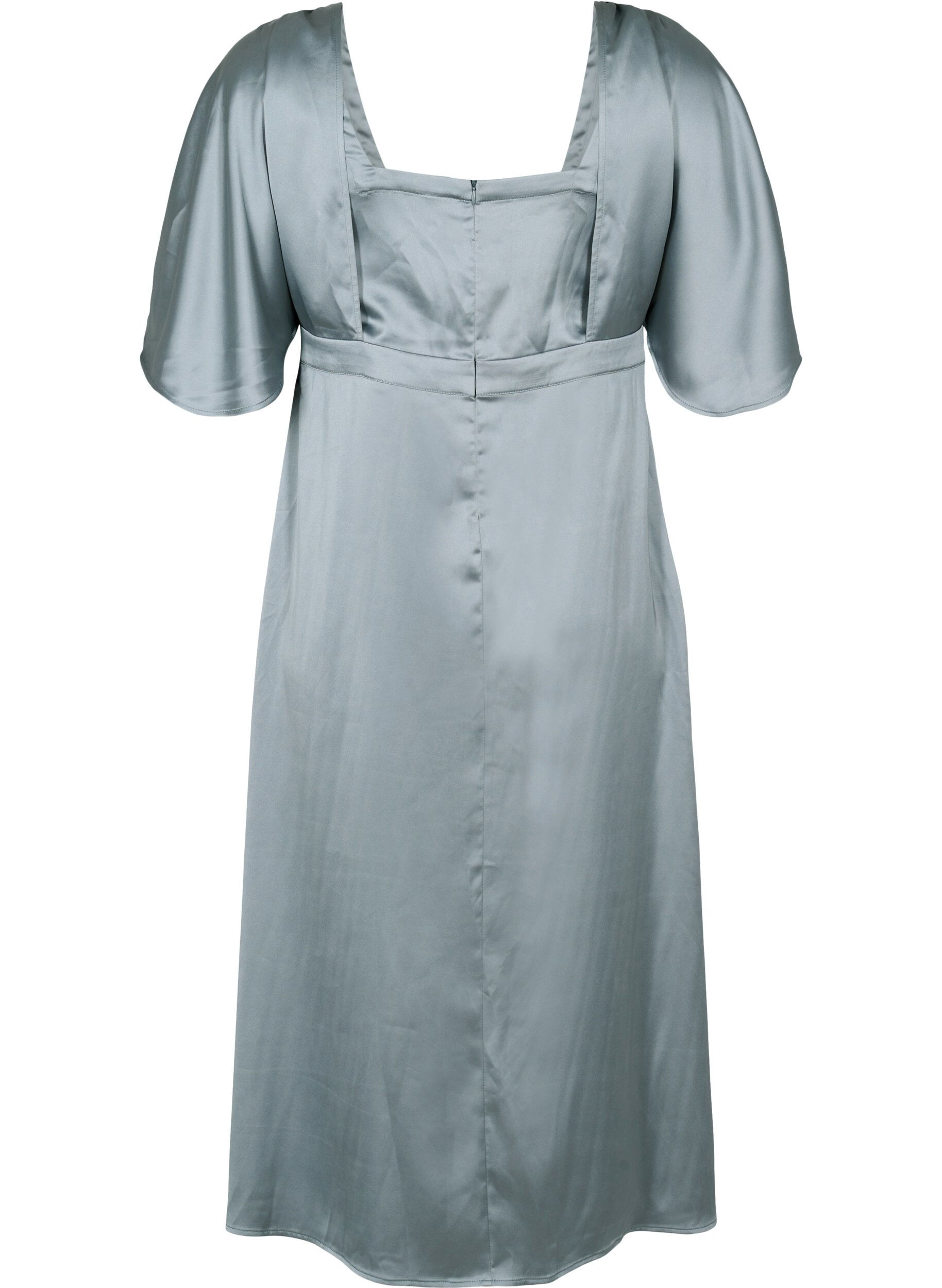 ZizziMaxikleid mit Wickeloptik und kurzen &Auml;rmeln, Silver Blue, Packshot image number 1