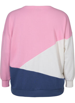 Sweatshirt mit Farbblock, C. Pink C. Blocking, Packshot image number 1