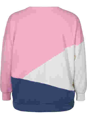 Sweatshirt mit Farbblock, C. Pink C. Blocking, Packshot image number 1