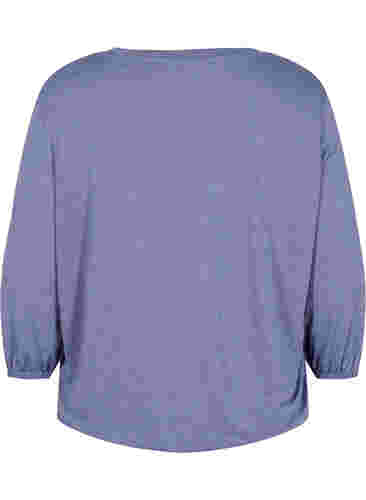 Einfarbige Bluse mit 3/4-Ärmel, Deep Cobalt Mel. , Packshot image number 1