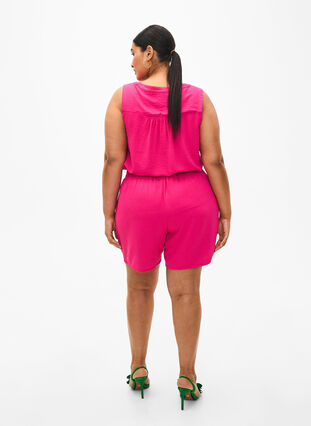 Kurze Hose mit Taschen und elastischem Bund, Pink Peacock, Model image number 1