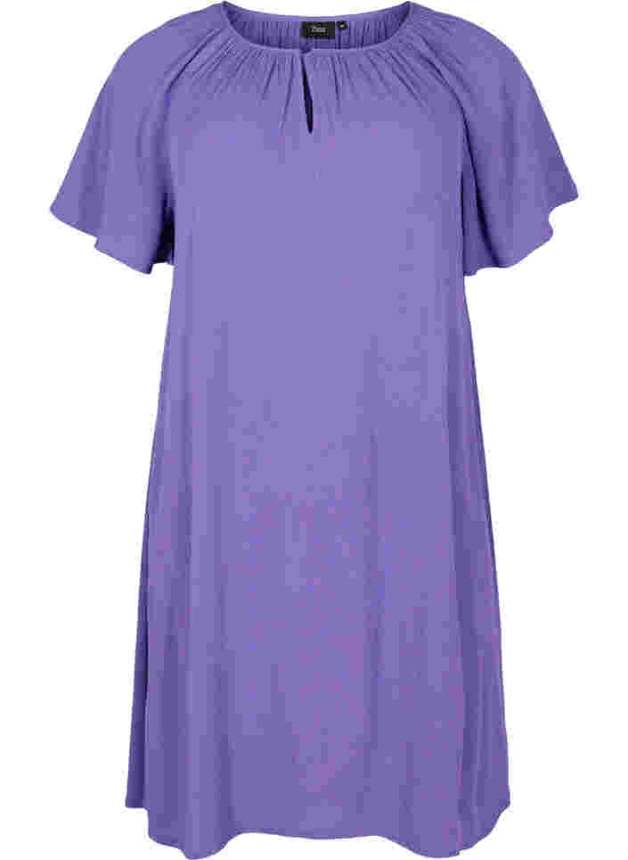 Kurzärmeliges Kleid aus Viskose, Passion Flower, Packshot image number 0