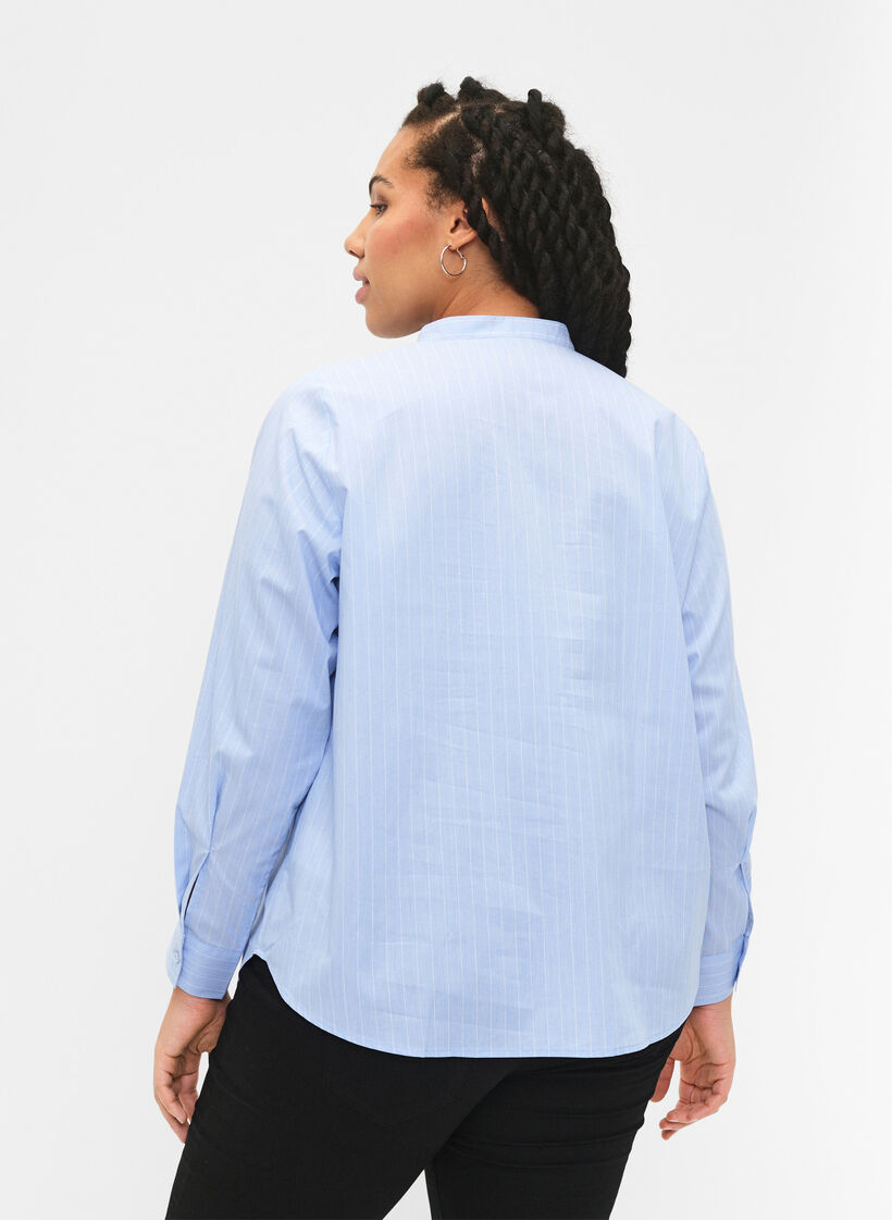 FLASH – Nadelstreifenhemd, Light Blue Stripe, Model image number 1