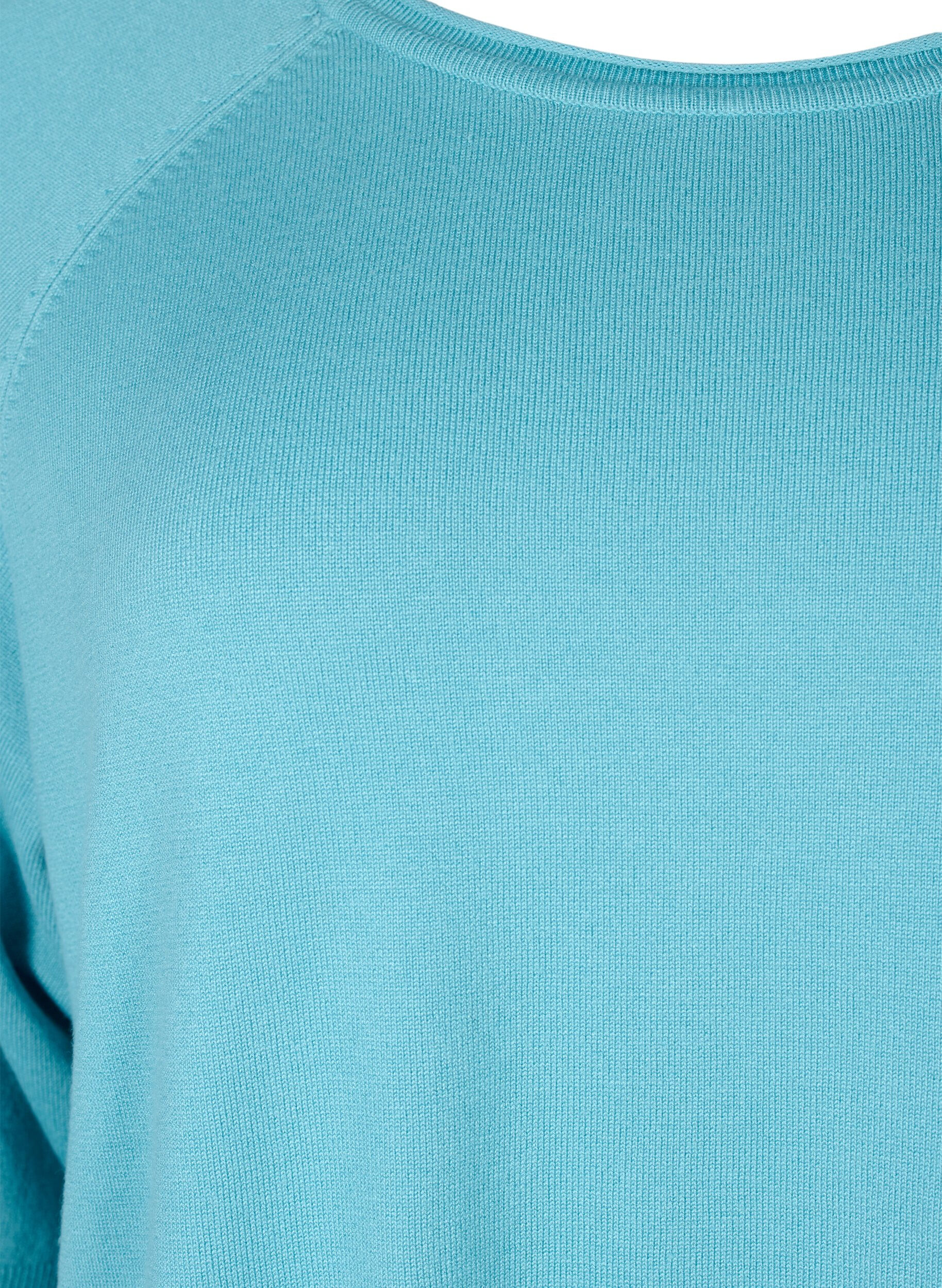 ZizziStrickbluse aus Viskose mit 3/4-&Auml;rmeln, Reef Waters, Packshot image number 2