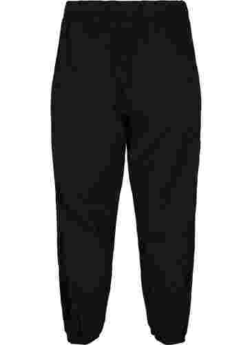 Cropped Hose aus Baumwolle, Black, Packshot image number 1
