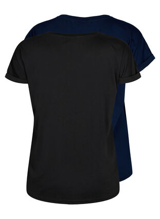 2er-Pack kurzärmlige T-Shirts, Black / Navy Blazer, Packshot image number 1
