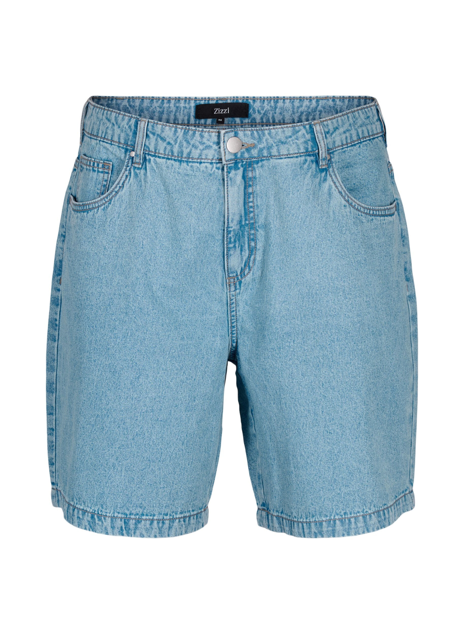 ZizziHohe Taille Denim-Shorts, Light Blue Denim, Packshot image number 0