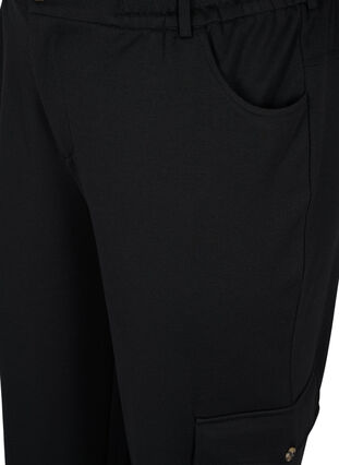 Lockere Hose mit Gummibund und Taschen, Black, Packshot image number 2