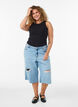 Ripptop aus Baumwolle mit hohem Kragen, Schwarz, Model image number 1