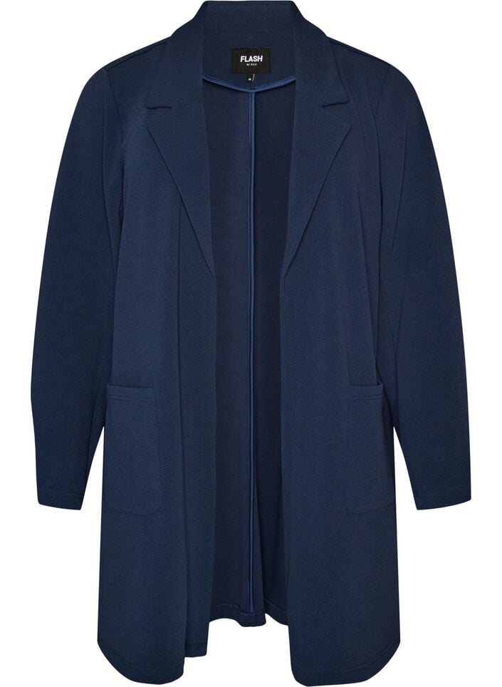 Lange Blazer mit Taschen, Blau, Packshot image number 0