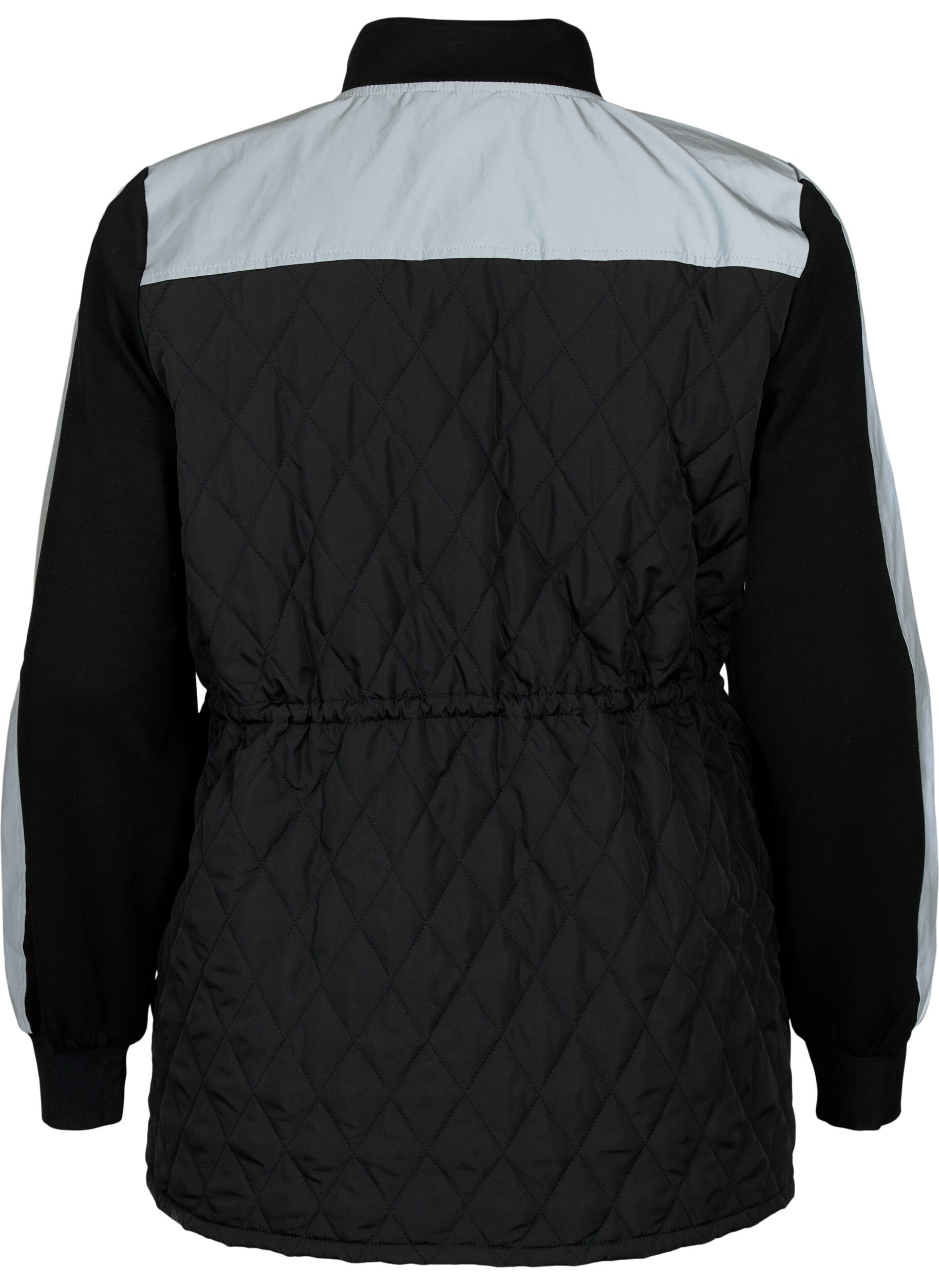 ZizziReflektierende Sportjacke mit verstellbarem Taillenbund, Black w. Reflex, Packshot image number 1