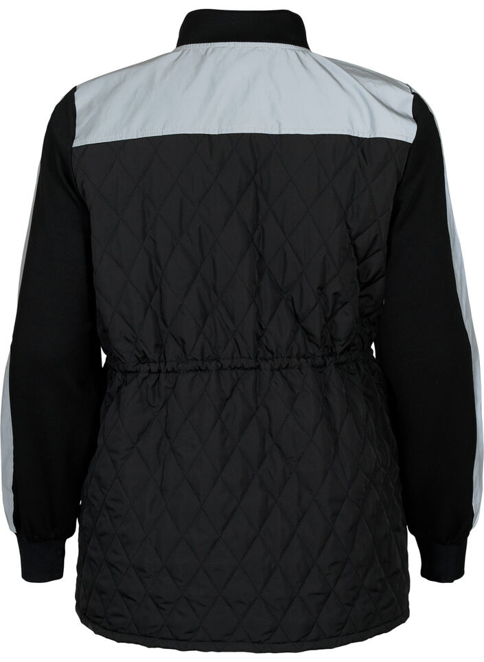 Reflektierende Sportjacke mit verstellbarem Taillenbund, Black w. Reflex, Packshot image number 1
