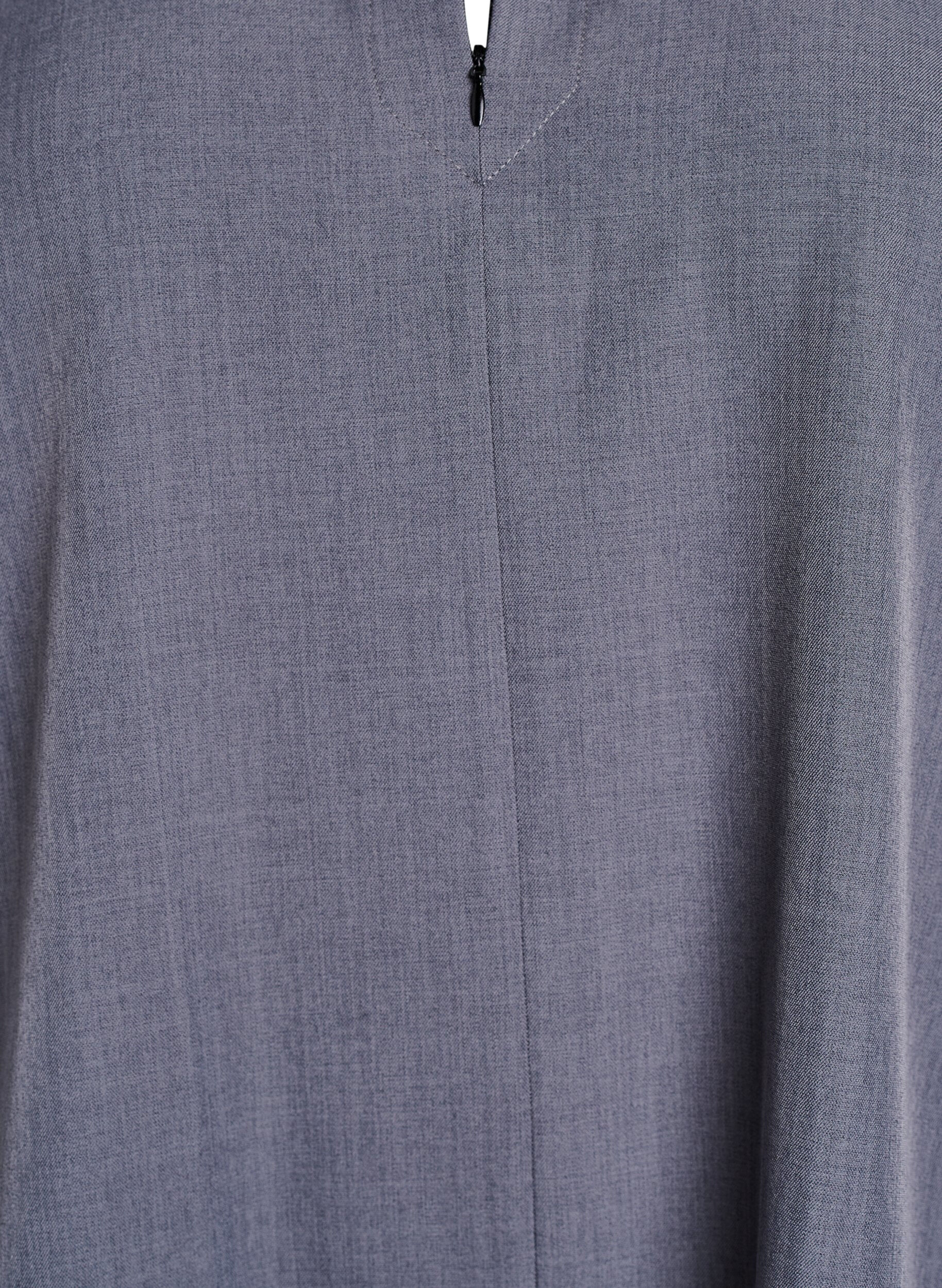 ZizziKurzes A-Linien-Kleid mit Rei&szlig;verschluss und 3/4-&Auml;rmeln, Grau, Packshot image number 2