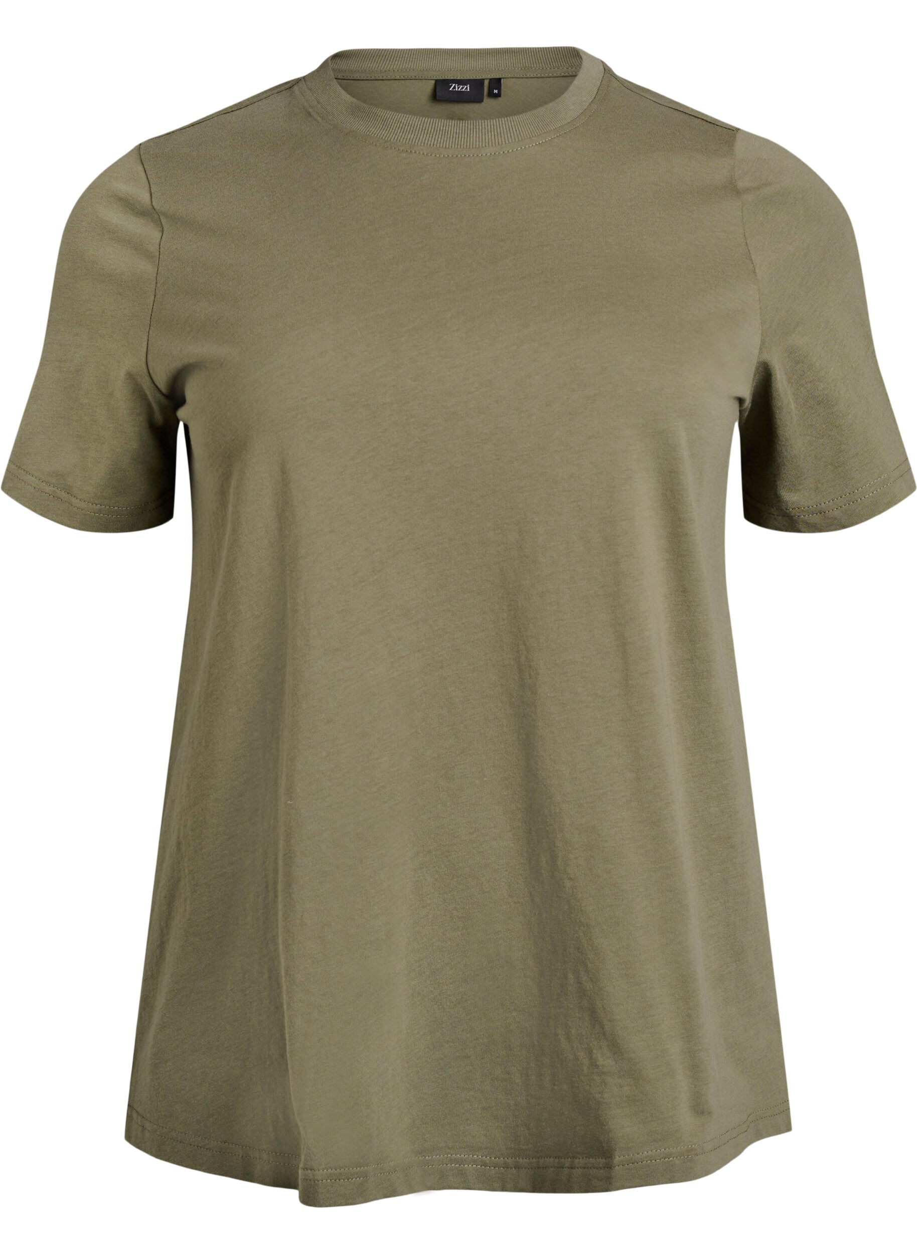 ZizziBasic-T-Shirt aus Baumwolle mit Rundhalsausschnitt, Gr&uuml;n, Packshot image number 0