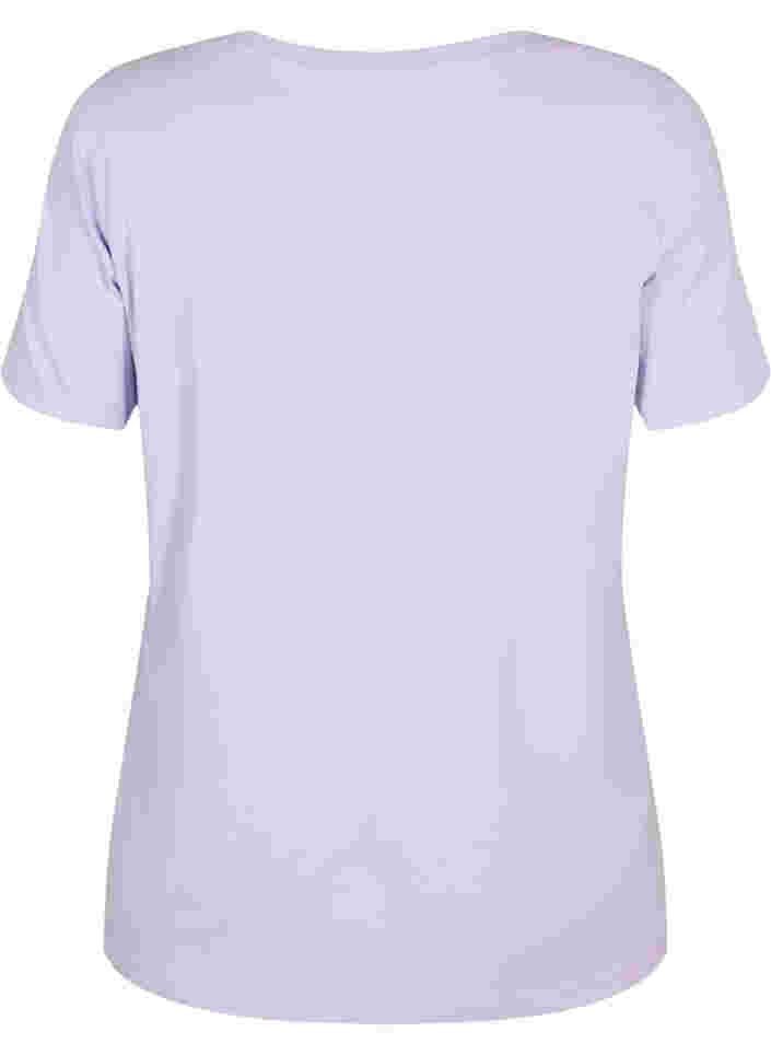 Kurzärmeliges T-Shirt aus Baumwolle mit Druck, Lavender W. Love, Packshot image number 1