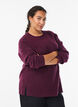 Strickbluse mit V-f&ouml;rmigem Rippenmuster und Schlitzen, Lila, Model image number 0