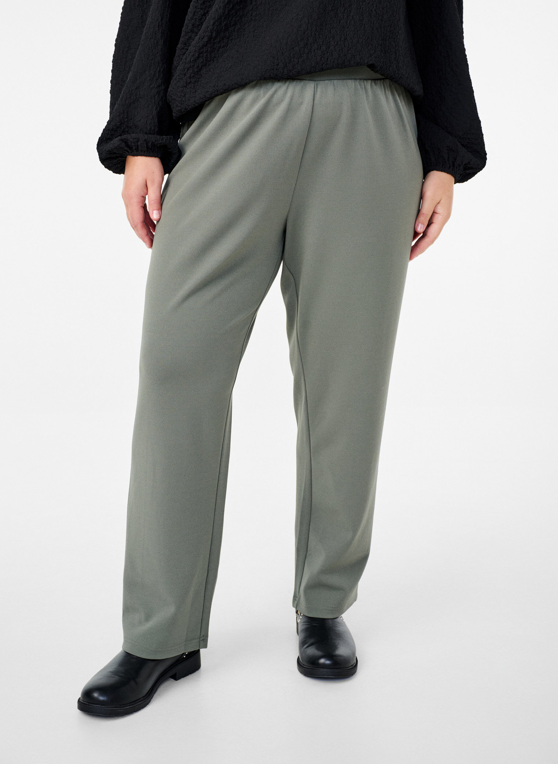 ZizziHose mit gerader Passform, Grau, Model image number 2