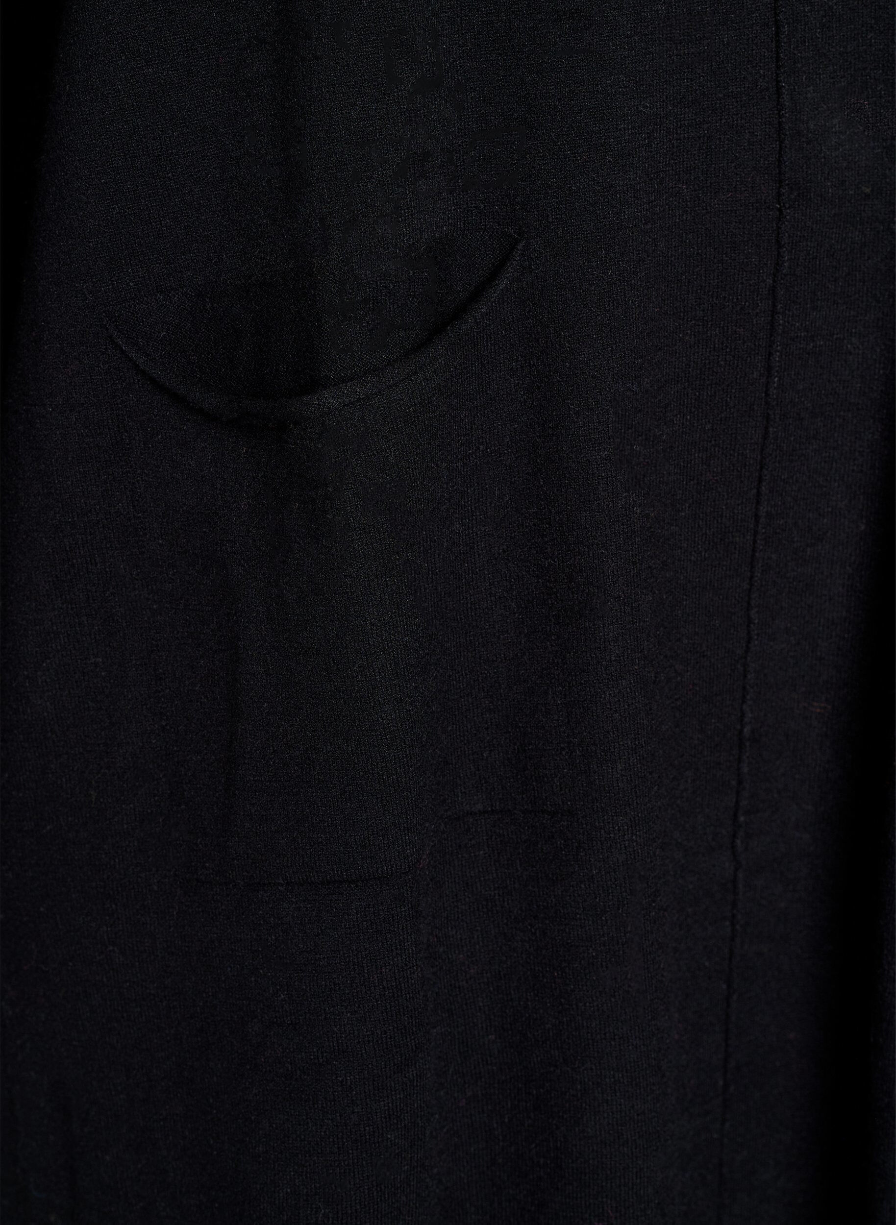 ZizziKurzes Strickkleid mit Mittelnaht und Taschen, Schwarz, Packshot image number 3