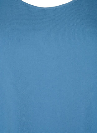 Bluse mit kurzen Ärmeln und Rundhalsausschnitt, Moonlight Blue, Packshot image number 2