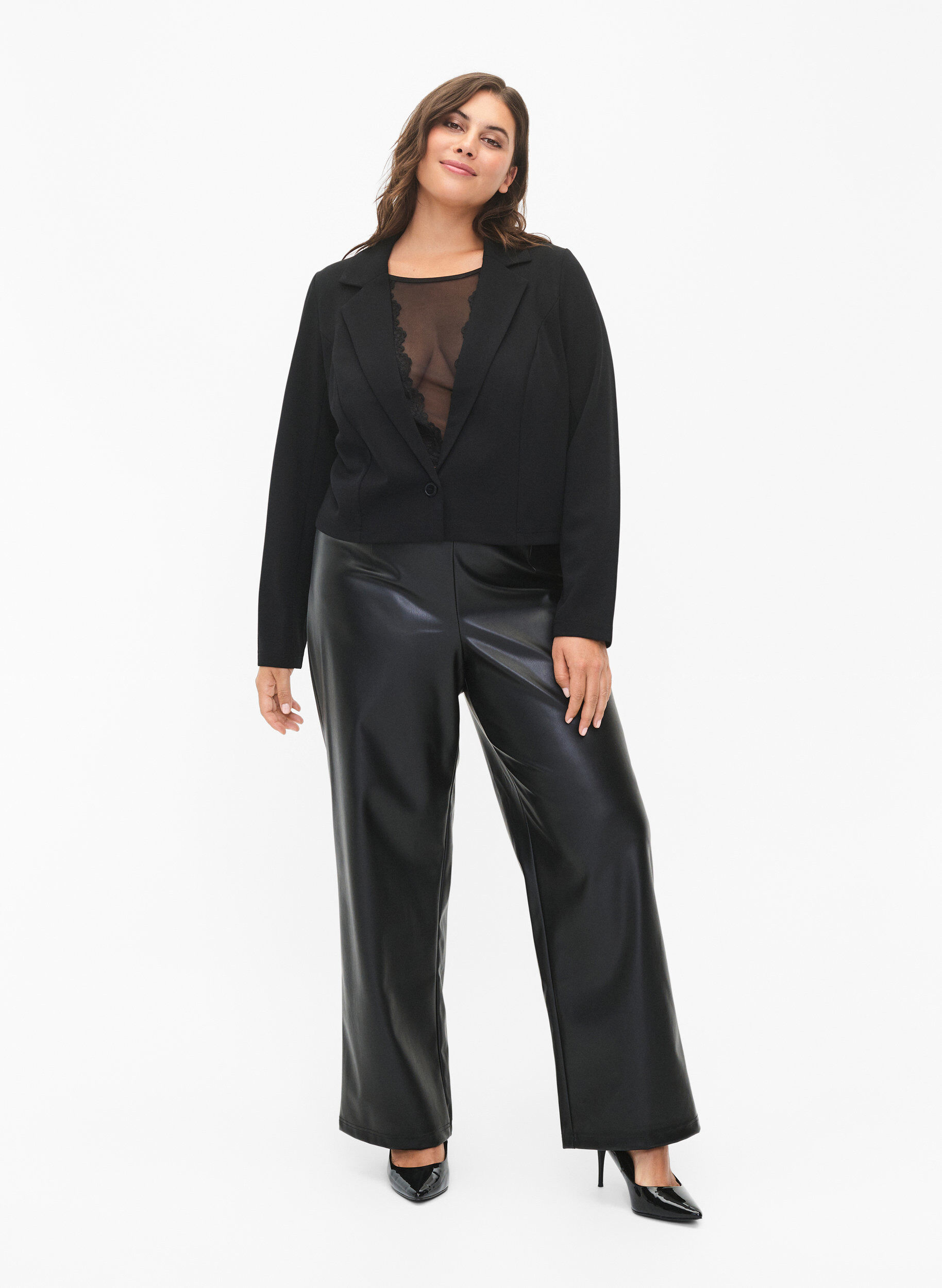 ZizziKurzer Blazer mit Knopf, Black, Model image number 2