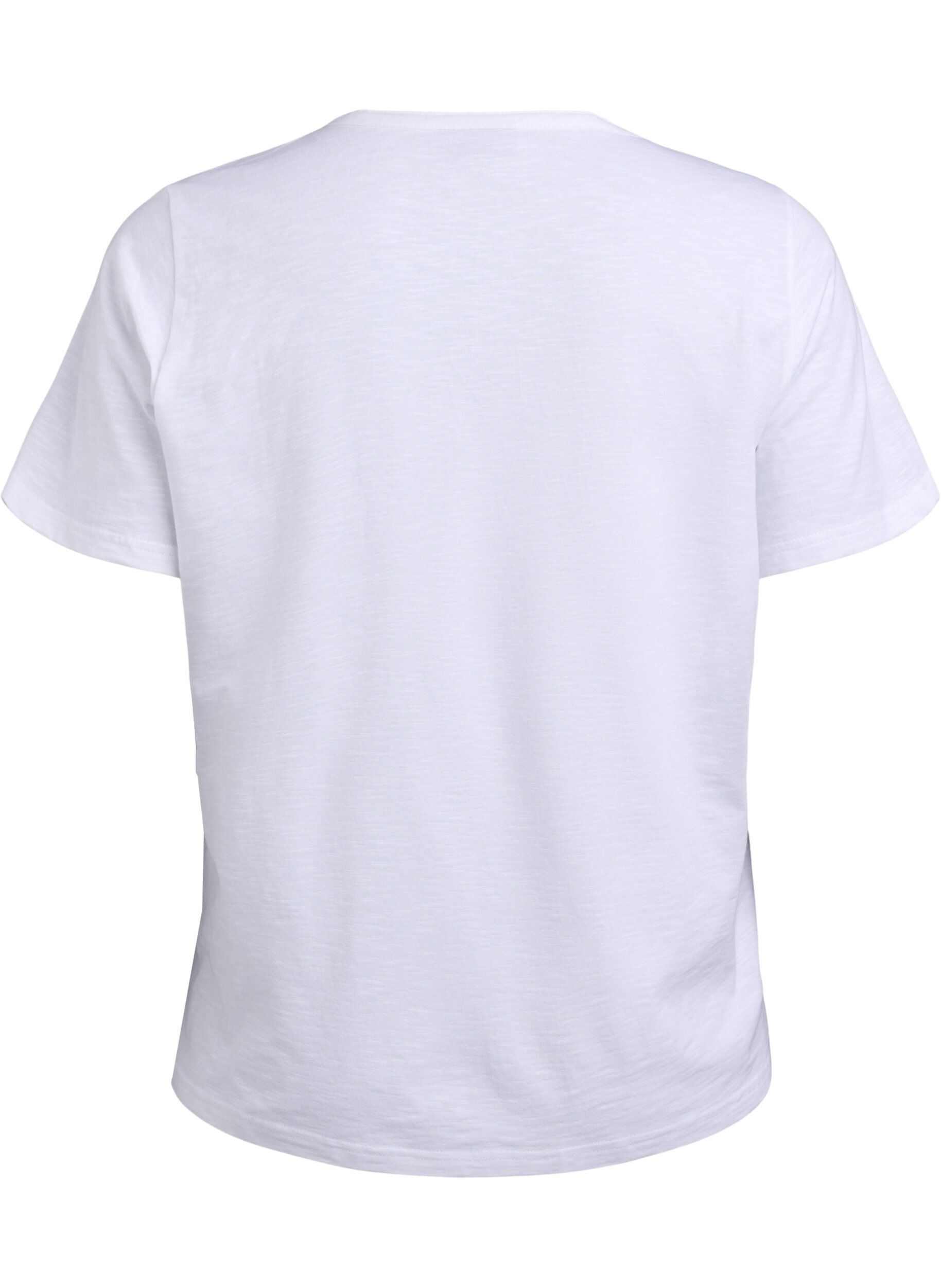 ZizziT-Shirt mit Knopfleiste, Wei&szlig;, Packshot image number 1