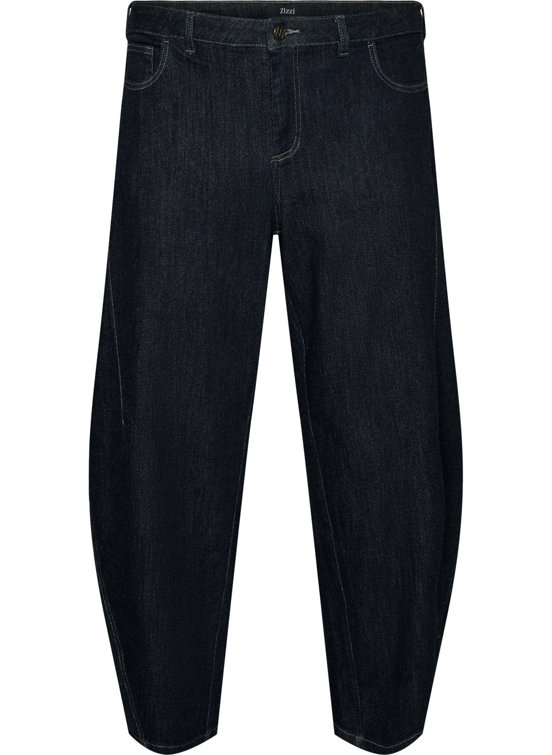 Barrel-Jeans mit hoher Taille