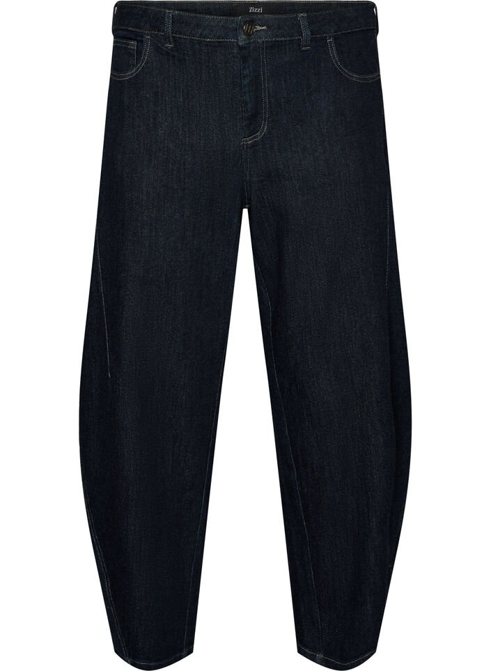Barrel-Jeans mit hoher Taille, Blau, Packshot image number 0