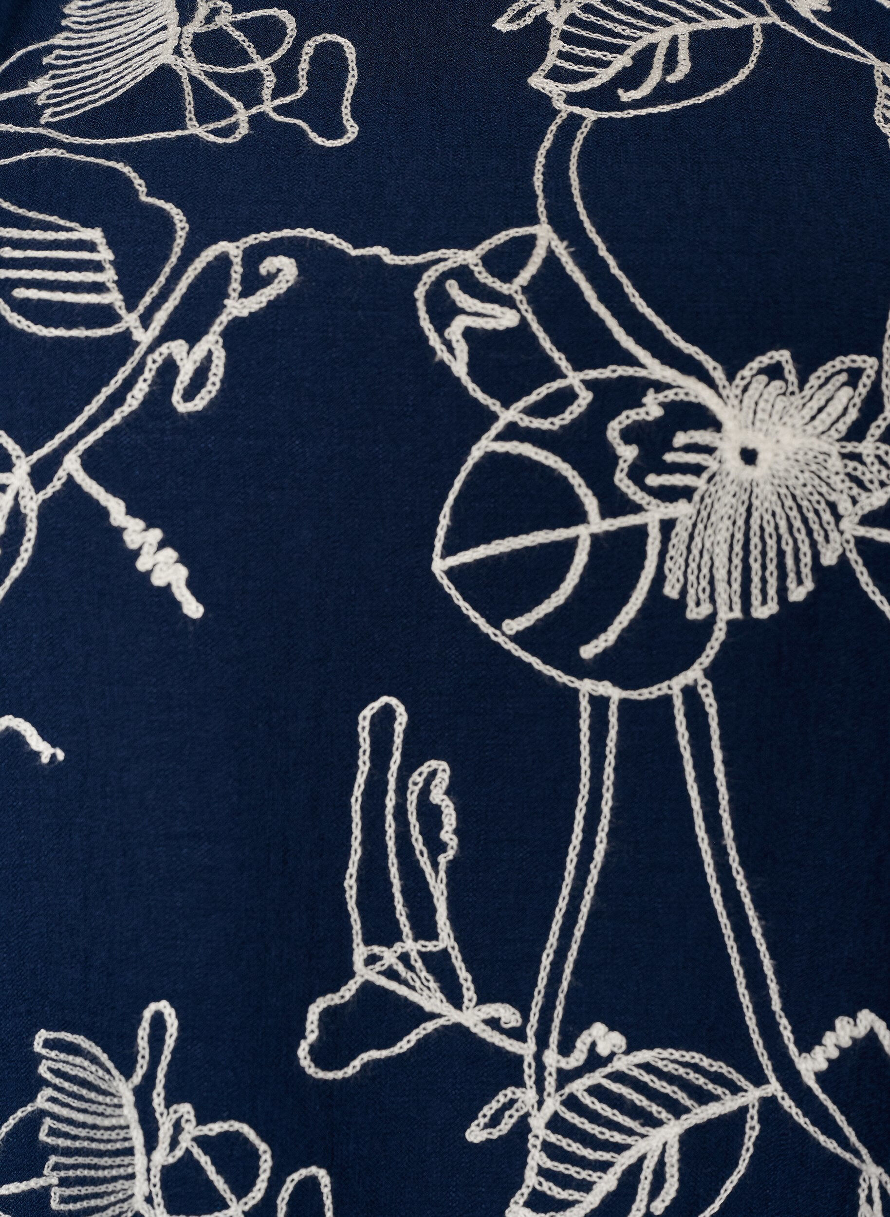 ZizziKurzes A-Linienkleid mit Stickmuster, Blau, Packshot image number 2