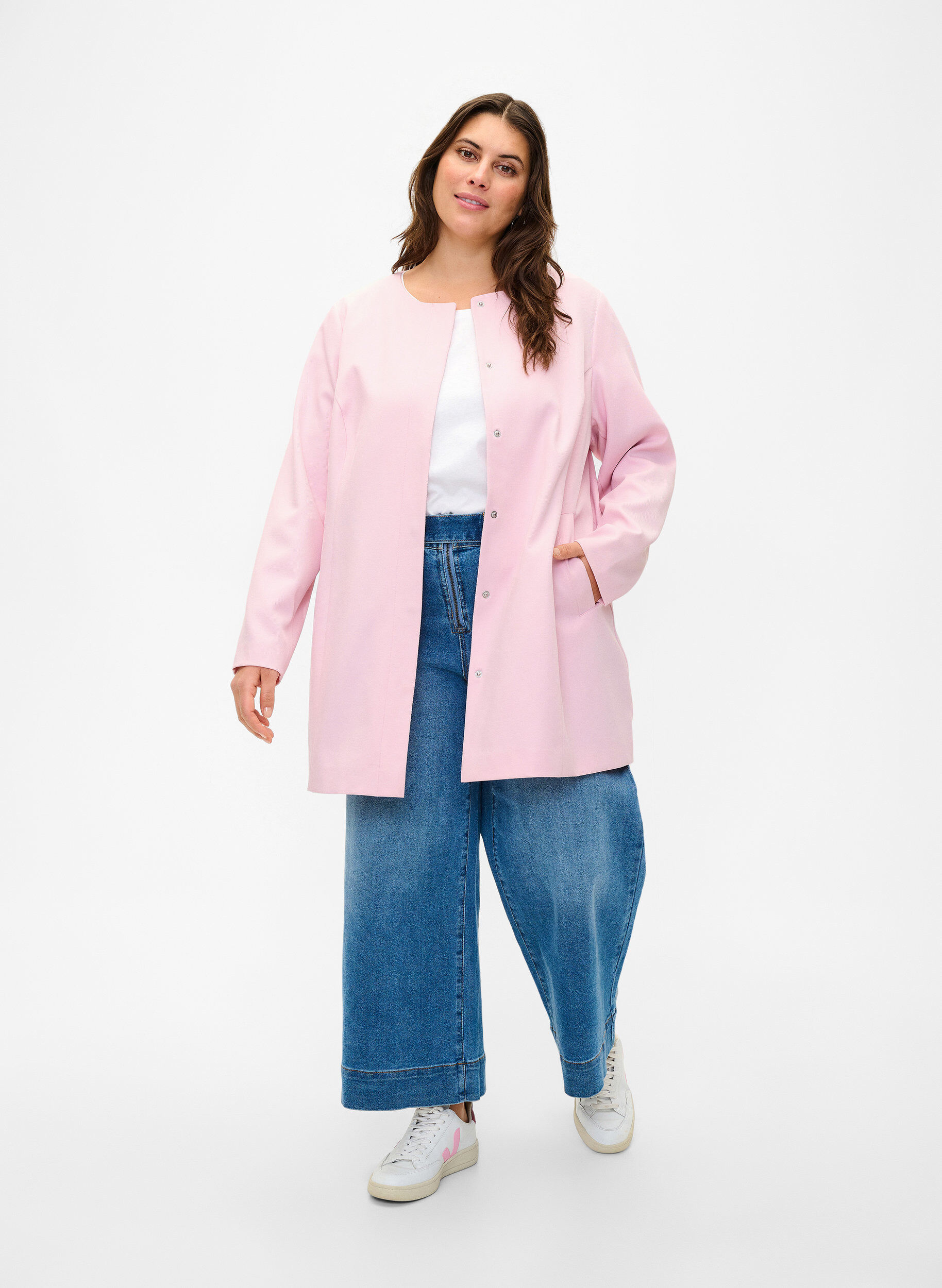 ZizziFr&uuml;hlingsjacke mit verdeckter Knopfleiste, Parfait Pink, Model image number 2