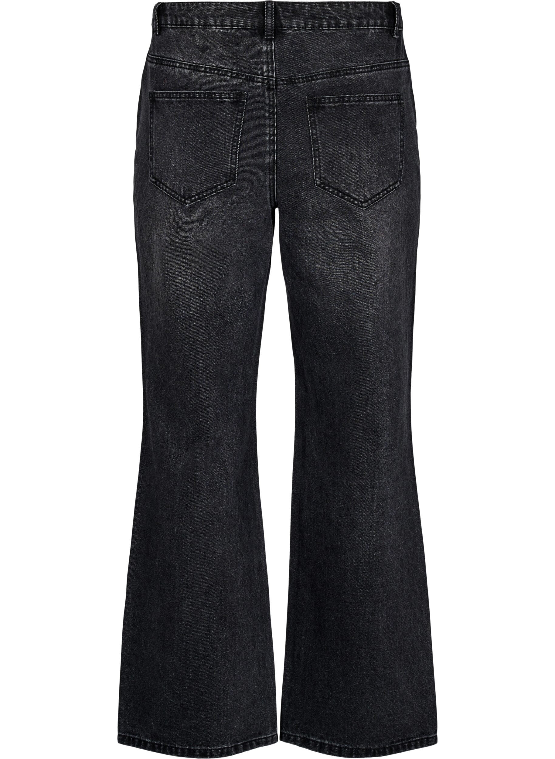 ZizziHigh-Waist-Jeans in gerader Passform mit Strasssteinen, Grau, Packshot image number 1