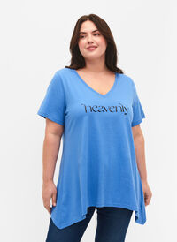 T-Shirt aus Baumwolle mit kurzen Ärmeln, Ultramarine HEAVENLY, Model