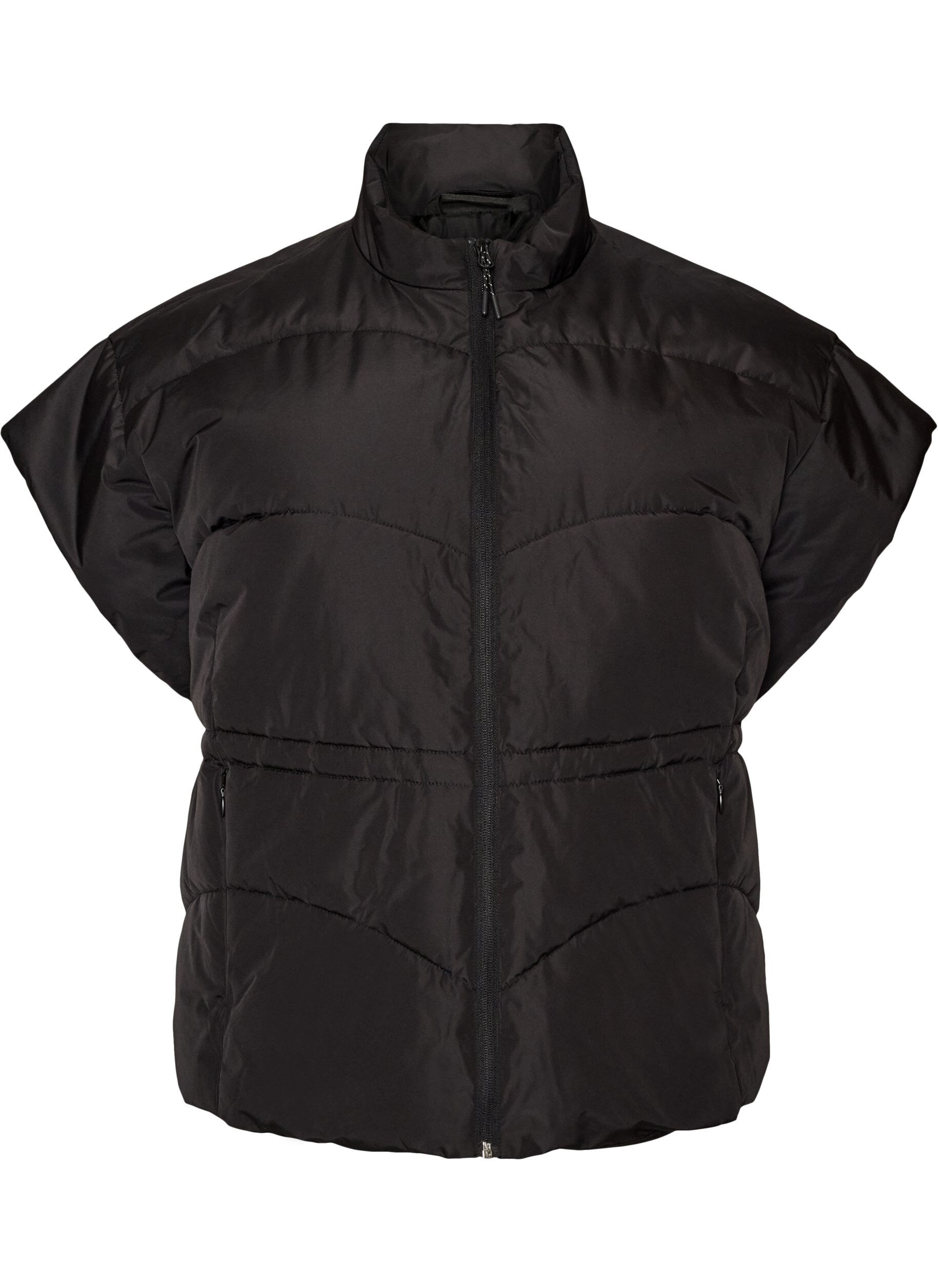 ZizziSteppweste mit verstellbarer Taille, Schwarz, Packshot image number 0