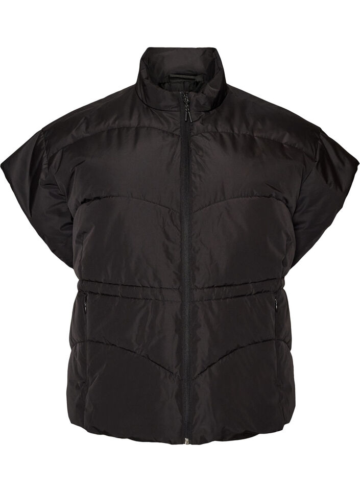 Steppweste mit verstellbarer Taille, Schwarz, Packshot image number 0