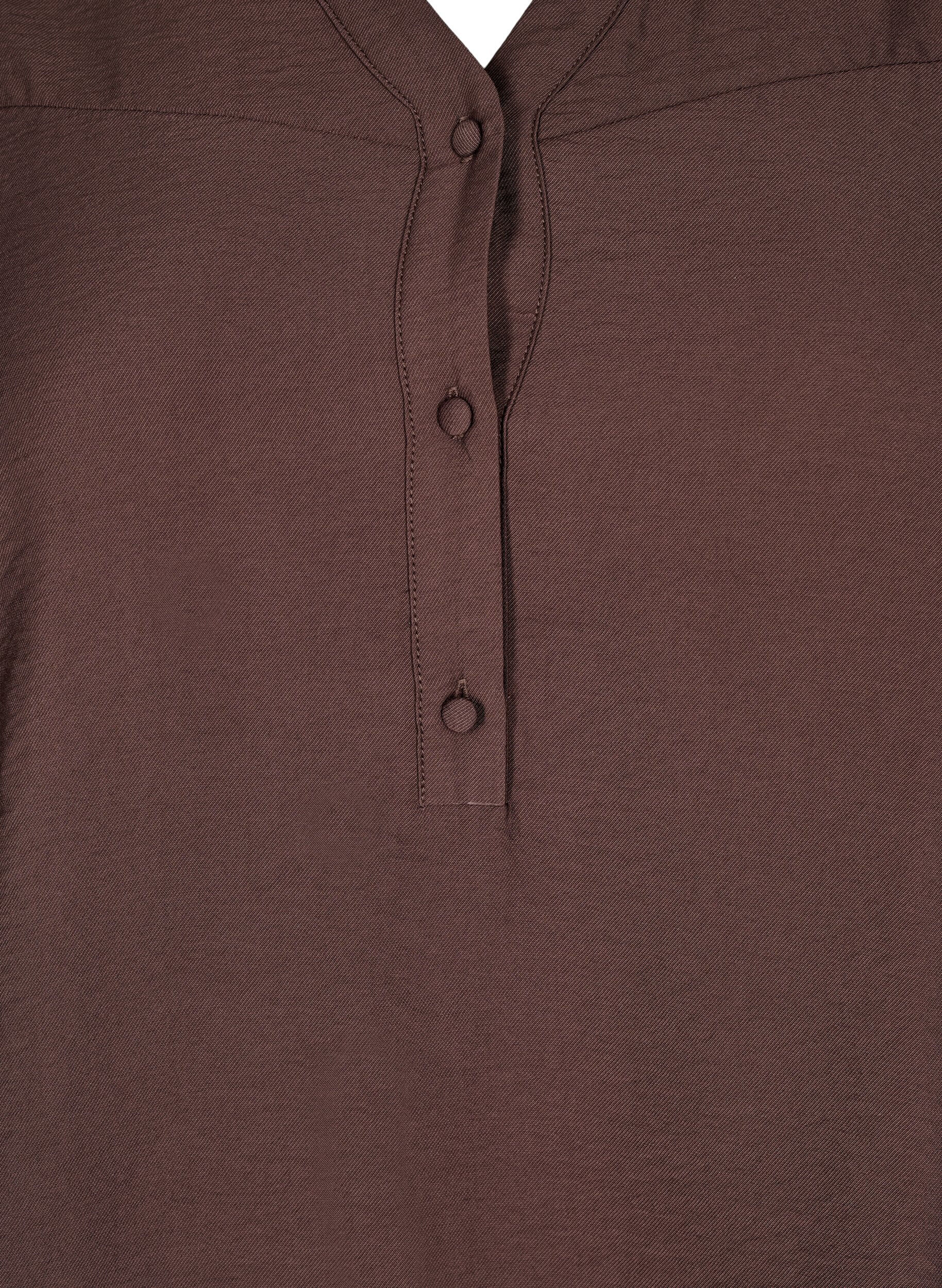 ZizziBluse mit R&uuml;schenkragen, Braun, Packshot image number 2