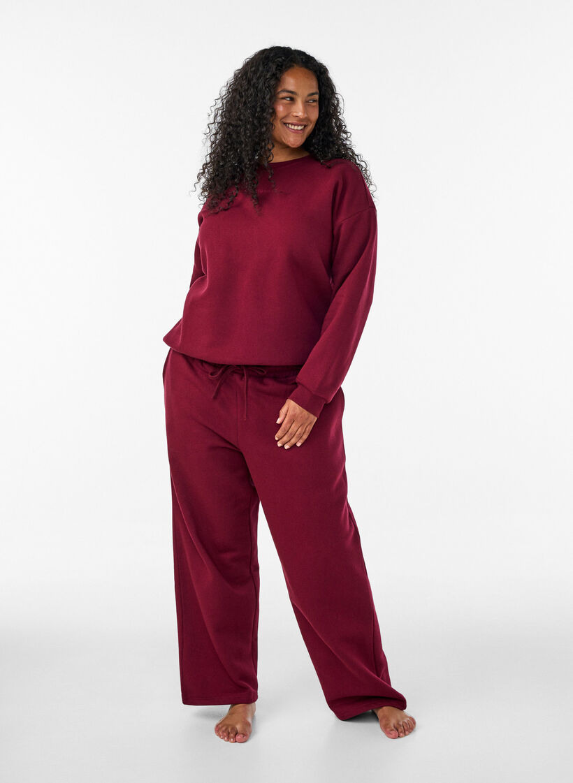 Sweatshirt mit Textaufdruck, Rot, Model image number 1