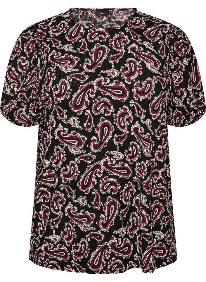 Bluse mit langen &Auml;rmeln und Paisleymuster, Dunkles Bordeaux, Packshot image number 0