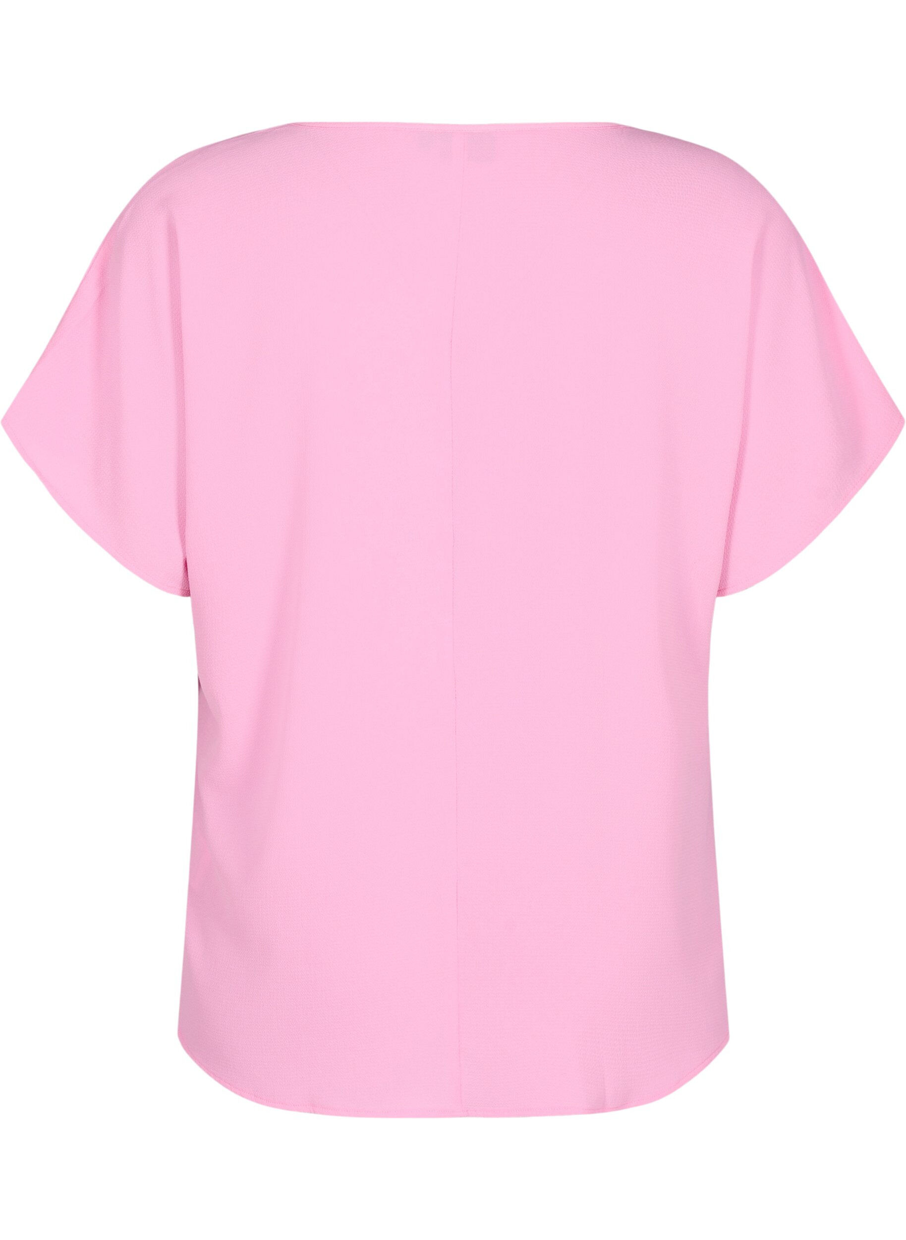 ZizziBluse mit kurzen &Auml;rmeln und einem Rundhalsausschnitt, Pink, Packshot image number 1