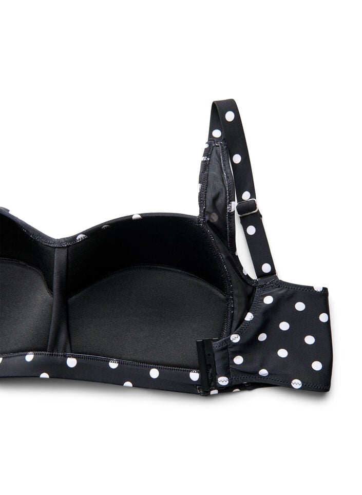 Wattierter Bikini-Oberteil mit Print, Schwarz, Packshot image number 3