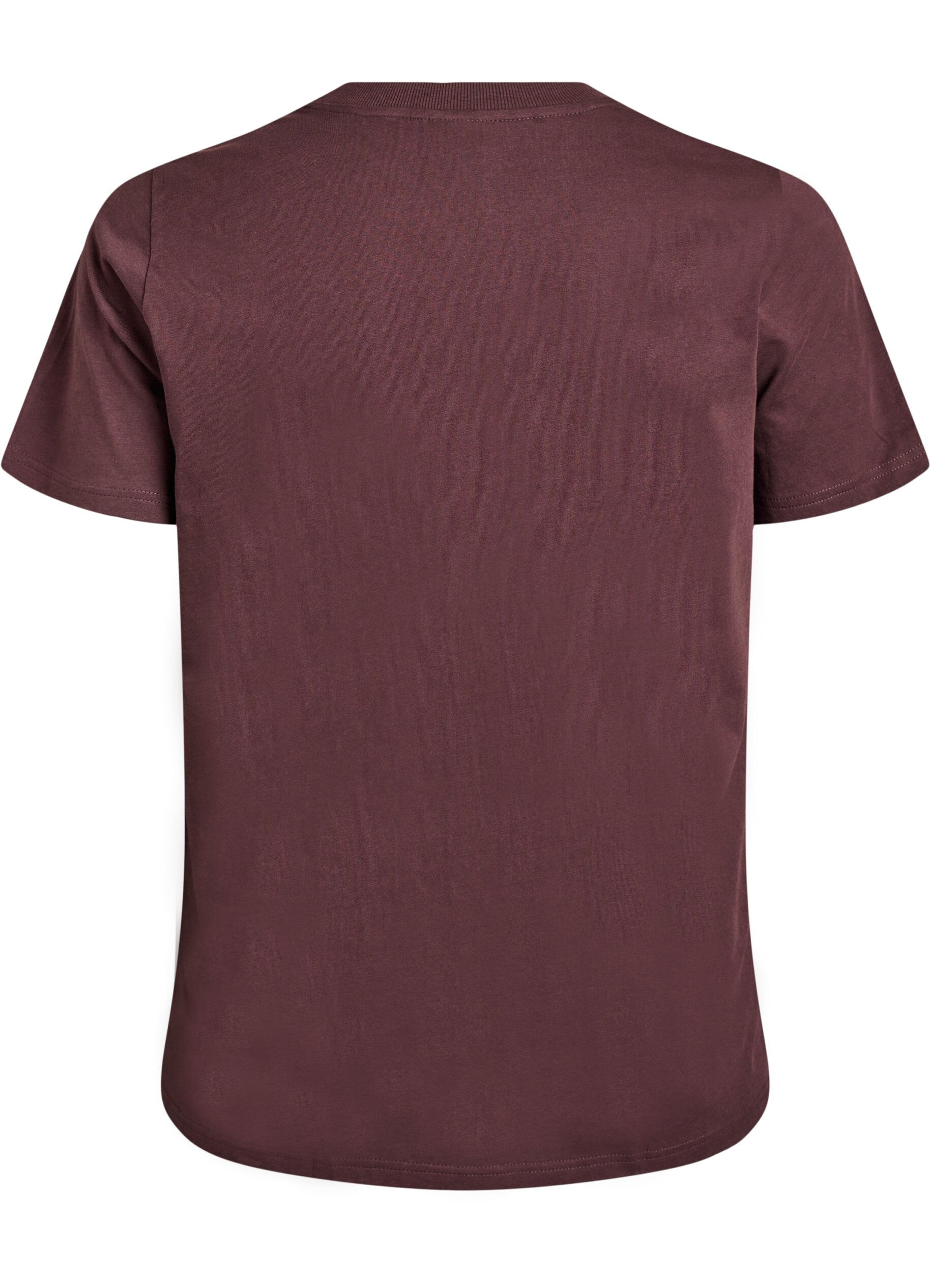 ZizziBasic-T-Shirt aus Baumwolle mit Rundhalsausschnitt, Braun, Packshot image number 1