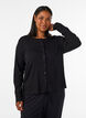 Strickjacke aus Bio-Baumwolle mit Lochstickerei, Schwarz, Model image number 0