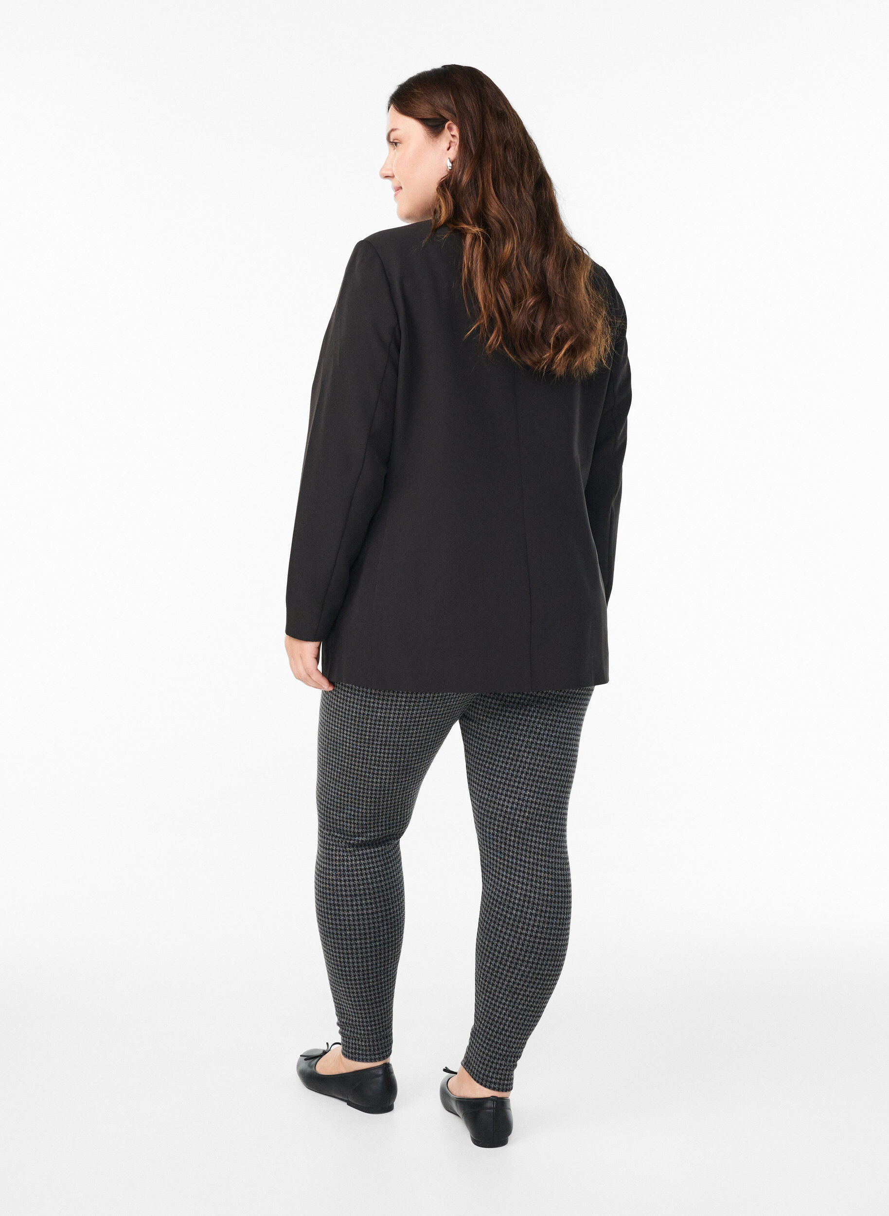 ZizziGemusterte Leggings mit einer normalen Taille, Grau, Model image number 2