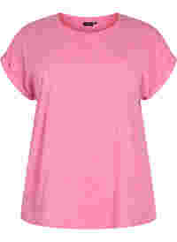 Melange-T-Shirt mit kurzen Ärmeln