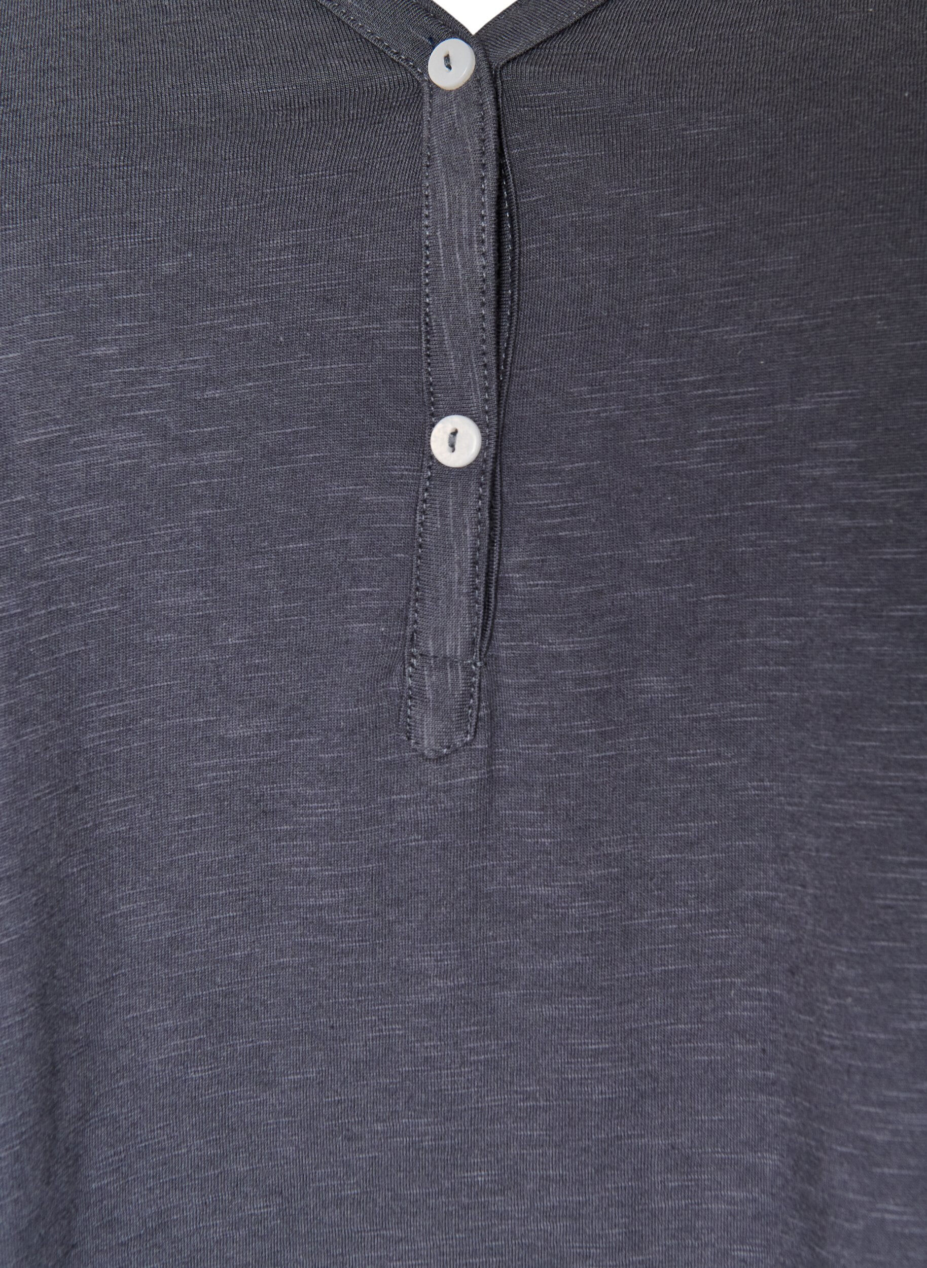 ZizziLangarmshirt mit V-Ausschnitt und Kn&ouml;pfen, Grau, Packshot image number 2