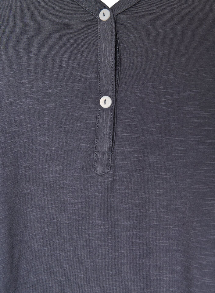 Langarmshirt mit V-Ausschnitt und Kn&ouml;pfen, Grau, Packshot image number 2