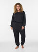Jerseyhose mit hoher Taille und Taschen, Schwarz, Model image number 0