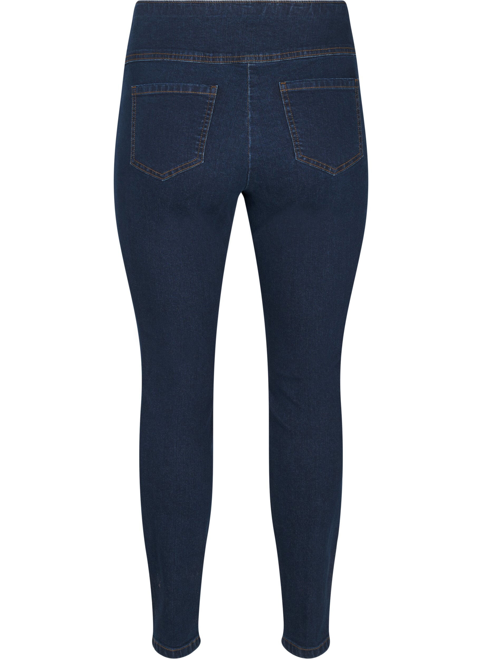 ZizziElastische Jeggings mit hoher Taille, Blau, Packshot image number 1