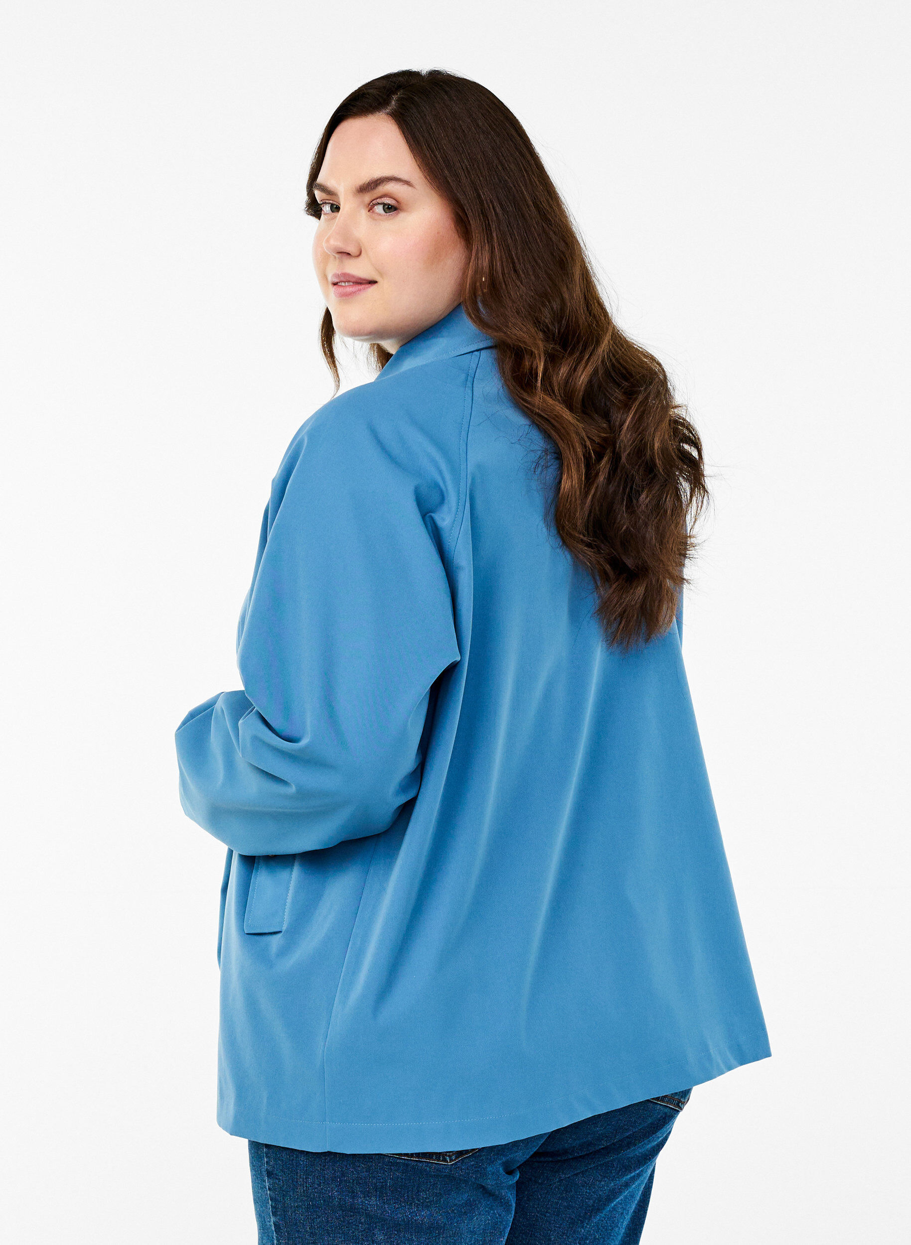 ZizziKurzer Trenchcoat mit Taschen, Blau, Model image number 2
