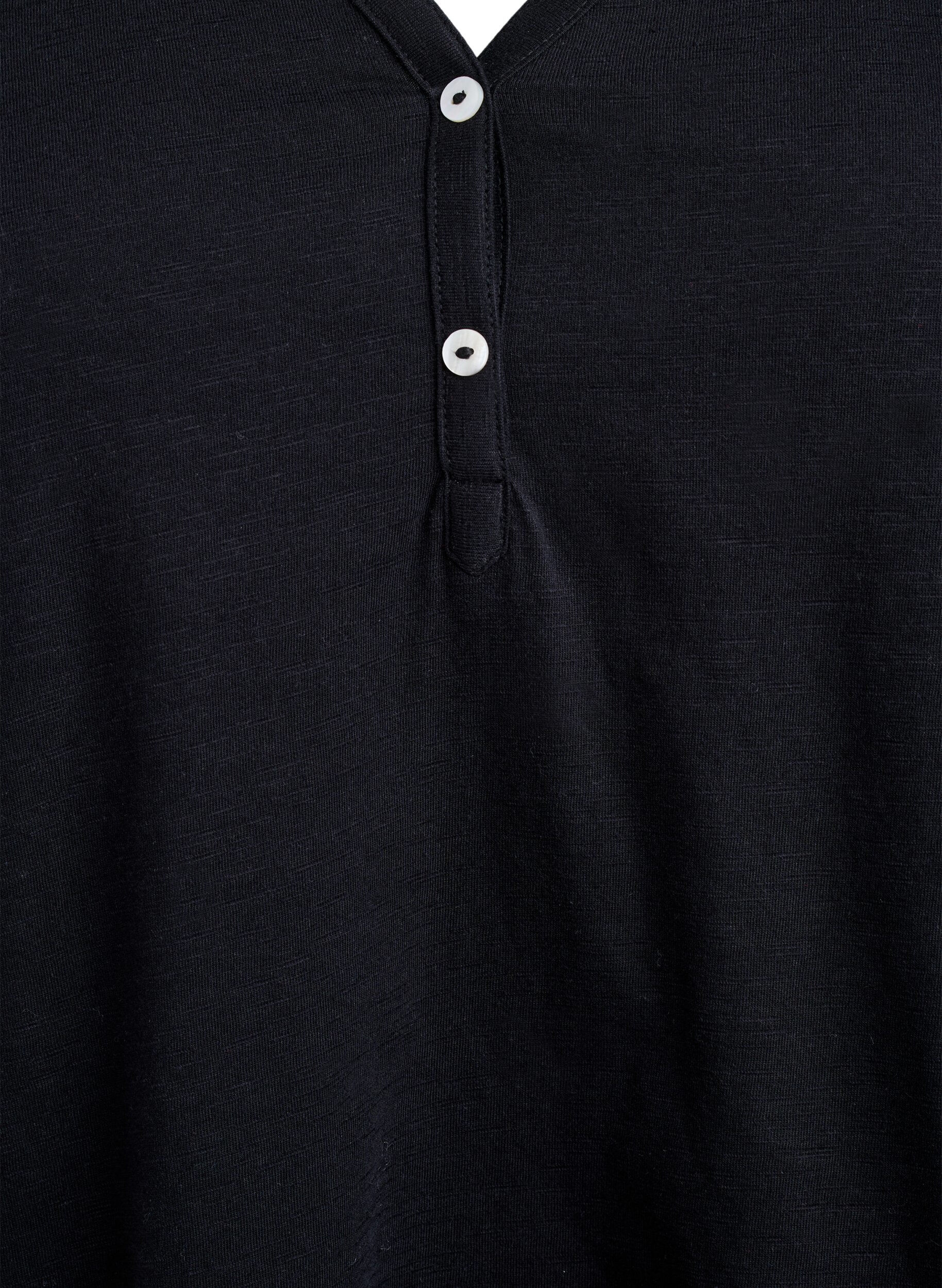ZizziT-Shirt mit Knopfleiste, Schwarz, Packshot image number 2