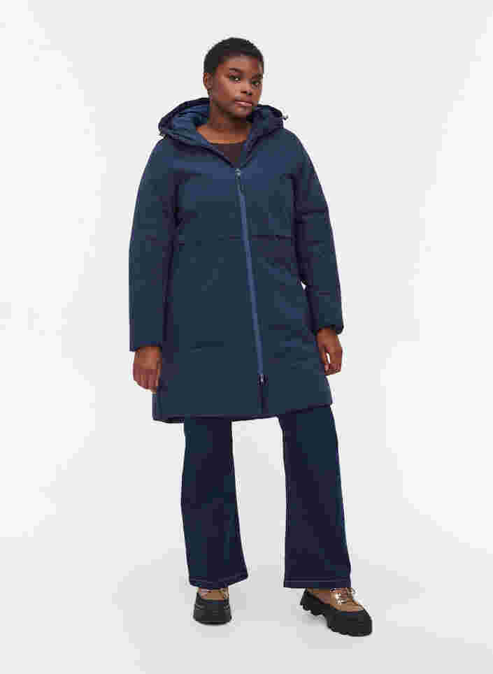 Winterjacke mit justierbarer Taille, Navy Blazer, Model image number 3