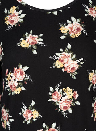 Langarm Bluse mit Blumenprint, BLACK W. ROSE AOP, Packshot image number 2